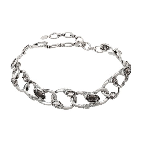 Colar Claudia Arbex Disco Choker Prata Vintage