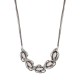 Colar Claudia Arbex Disco Cristais Curto Prata Vintage