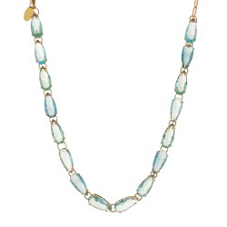 Colar Claudia Arbex Blue Edition Curto Ouro Vintage