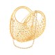 Bolsa Maria Chic Acessórios Oval Estruturada Cristais Dourado M