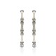 Brinco Claudia Arbex Bambu Longo Cristais Prata Vintage
