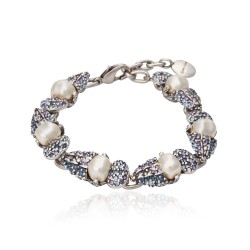 Pulseira Camila Klein Concha Cristais Prata Velho