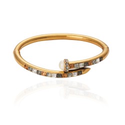 Pulseira Camila Klein Essencial Torre Cristais Ouro Velho