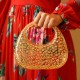 Bolsa Maria Chic Acessórios Oval Estruturada Cristais Dourado M
