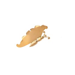 Broche Monica Di Creddo Butterfly Liso Ouro Vintage