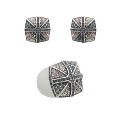 Conjunto Camila Klein Memories Esmaltado Prata Velho