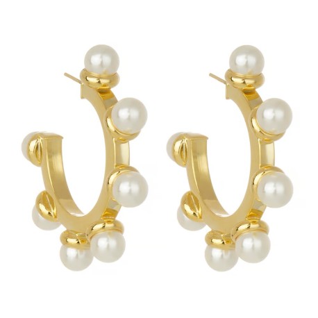 Brinco Nádia Gimenes Wild Pearl Argola Dourado