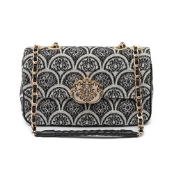Bolsa Isla Sirena Baguete Jacquard Preta