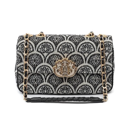 Bolsa Isla Sirena Baguete Jacquard Preta