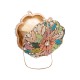 Bolsa Maria Chic Acessórios Mini Clutch Flor Cristais Dourado