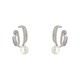 Brinco Luiza Rogi Zoe Argola Ear Hook Pérola Prata Envelhecido