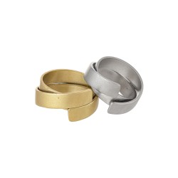 Anel Luiza Rogi Zoe Kit Metal Ouro e Prata Envelhecido