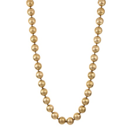Colar Luiza Rogi Zoe Longo Bolas Metal Ouro Envelhecida