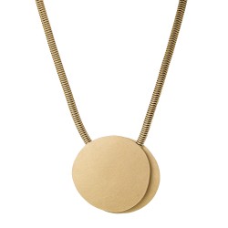 Colar Luiza Rogi Zoe Curto Pingente Ouro Envelhecido