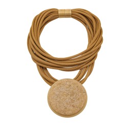 Colar Luiza Rogi Zoe Fios Cadarço Pingente Ouro Envelhecido