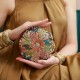 Bolsa Maria Chic Acessórios Mini Clutch Flor Cristais Dourado