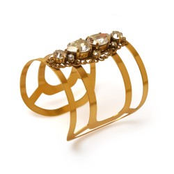 Pulseira Gabriela Pires Audrey Bracelete Cristais Dourada