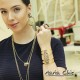 Pulseira Gabriela Pires Audrey Bracelete Cristais Dourada