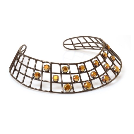 Colar Gabriela Pires Naboo Choker Cristais Grafite