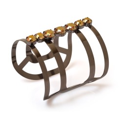 Pulseira Gabriela Pires Naboo Bracelete Cristais Grafite