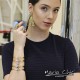Pulseira Gabriela Pires Naboo Bracelete Cristais Dourado