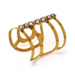 Pulseira Gabriela Pires Naboo Bracelete Cristais Dourado