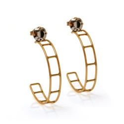 Brinco Gabriela Pires Naboo Argola Cristais Dourado