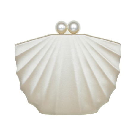 Bolsa Maria Chic Acessórios Clutch Cely Concha Cetim Dourado