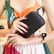 Bolsa Serpui Clutch Palha Natural Preta Dourada