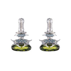 Brinco Camila Klein Cillium Modular 2 em 1 Cristais Prata Velho