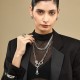 Anel Camila Klein Quadrados Cerâmica Prata Velho