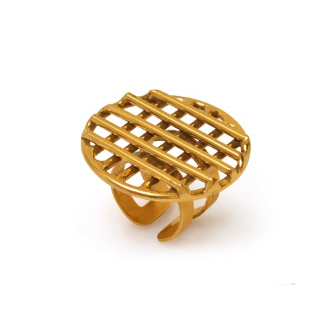 Anel Gabriela Pires Naboo Redondo Metal Dourado