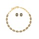 Conjunto Hector Albertazzi Sementes Cristais Ouro Vintage