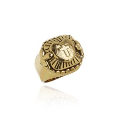 Anel Monica Di Creddo Sacra Crucifixo Ouro Vintage