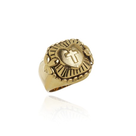 Anel Monica Di Creddo Sacra Crucifixo Ouro Vintage