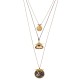 Colar Camila Klein Cillium Trio Pedra Natural Ouro Velho