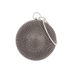 Bolsa Maria Chic Acessórios Mini Clutch Esfera Cristais Grafite