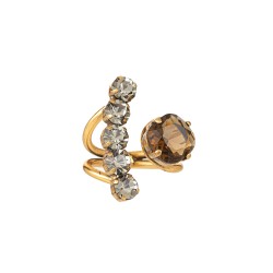 Anel Gabriela Pires Atropo Cristais Ouro Vintage