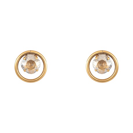 Brinco Gabriela Pires Aer Ponteira Cristais Ouro Vintage