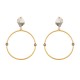 Brinco Gabriela Pires Teia Argola Cristais Ouro Vintage