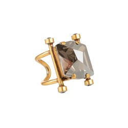 Anel Gabriela Pires Teia Cristais Ouro Vintage