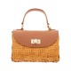 Bolsa Serpui Bag Agatha Vime Natural Couro Caramelo