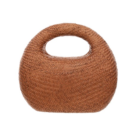 Bolsa Serpui Bag Mylene Bun Bombê Palha Natural Brown