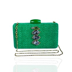 Bolsa Camila Klein Memories Maggie Clutch Cristais Verde