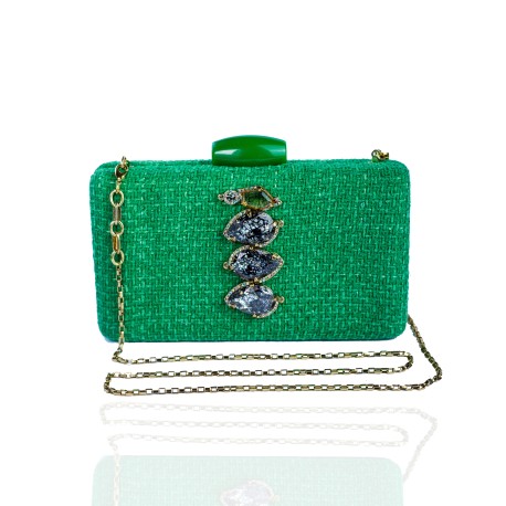 Bolsa Camila Klein Memories Maggie Clutch Cristais Verde