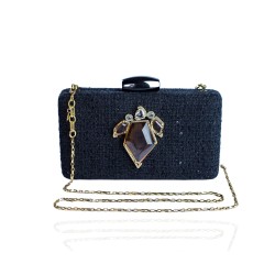 Bolsa Camila Klein Memories Maggie Clutch Cristais Preta