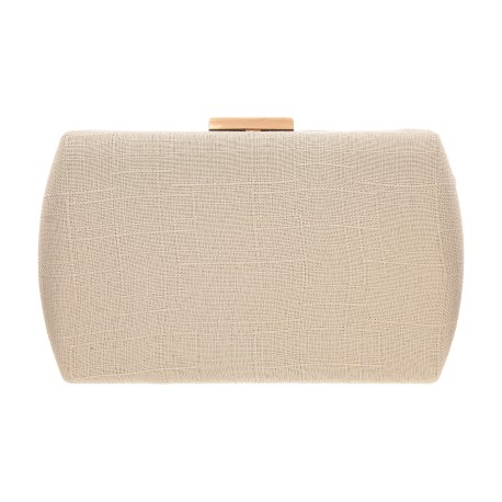 Bolsa Maria Chic Acessórios MP Maxi Clutch Linho Off White