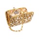 Bolsa Empório MP Mini Clutch Cristais Dourado