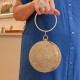 Bolsa Maria Chic Acessórios Mini Clutch Esfera Cristais Dourada