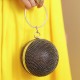 Bolsa Maria Chic Acessórios Mini Clutch Esfera Cristais Grafite